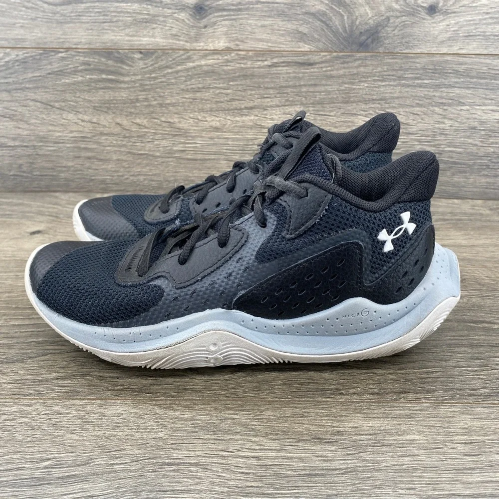 Under Armour Jet '23 Kids Basketball Shoes Size 5Y Black White 3026635